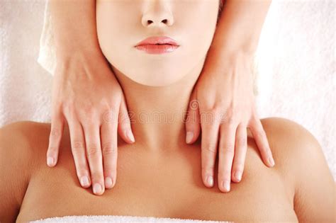 Young Relaxed Woman Enjoy Receiving Massage Stock Image Image Of Massage Head 33066811