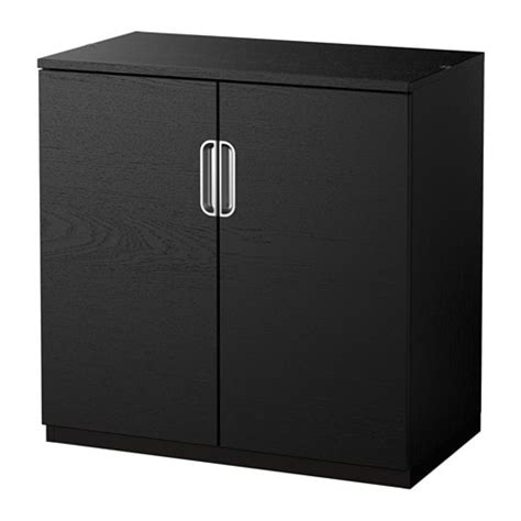 You choose your own code for the combination lock and safely store your papers and office supplies. GALANT Cabinet with doors - black-brown - IKEA