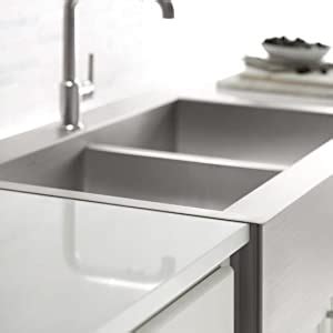 Therefore, your farmhouse sink always needs to be spacious and convenient to fit in all your utensils and deep enough to. KOHLER Vault Double Bowl 18-Gauge Stainless Steel ...