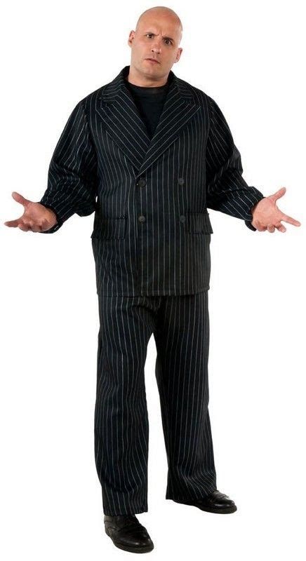 Gangster Man 1x Plus Size Costume 5716 Black Printstripe Double