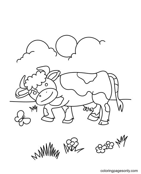 The Cow In The Field Coloring Page Free Printable Coloring Pages