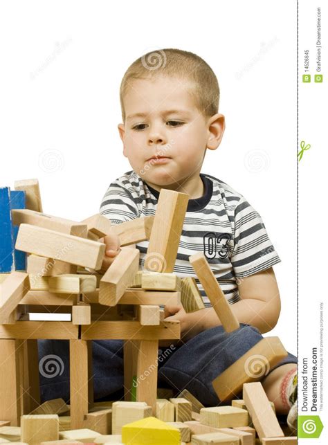 Boy Playing With Blocks Royalty Free Stock Photo Image