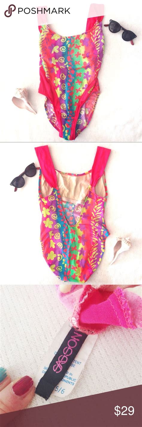 Sale S Neon Glow High Rise One Piece Swimsuit Vintage Swimwear One Hot Sex Picture
