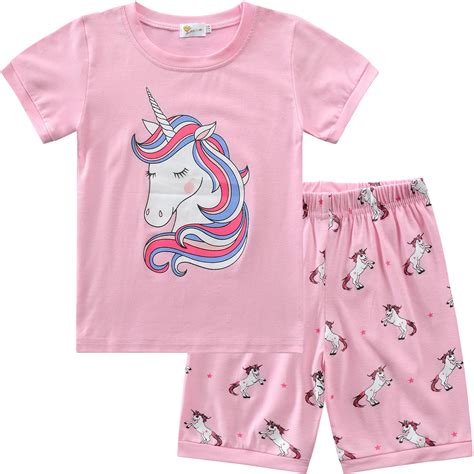 Little Hand Toddler Girl Pajamas 100 Cotton Summer Unicorn Pjs Short