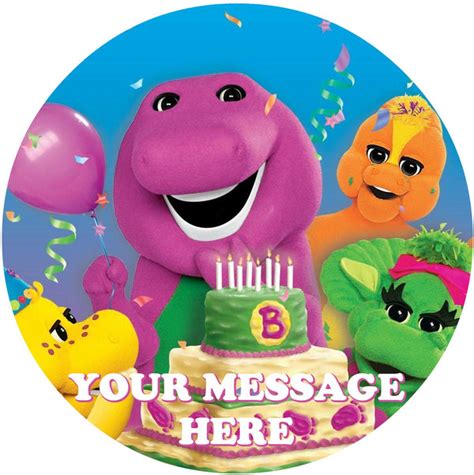 Barney Edible Image Cake Topper Personalized Birthday Sheet Custom Fro