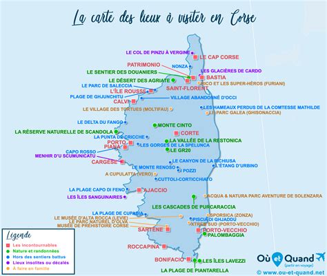 Visiter La Corse 44 Lieux à Voir Où Aller Carte Touristique