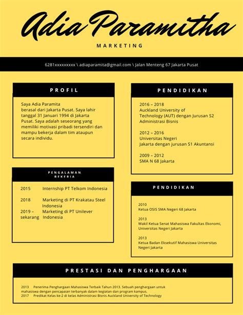 04 rt 08 rw 08 kelurahan cipinang besar. 10+ Contoh CV (Curriculum Vitae) untuk Lamaran Pekerjaan ...