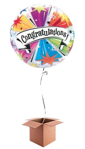 Congratulations Blast Bubble Helium Qualatex Balloon Inflated