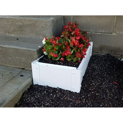 Handy Bed 1 X 2 Stack Able White Vinyl Raised Garden Bed Walmart