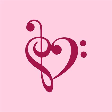 Notas Musicales De Amor Vector Premium