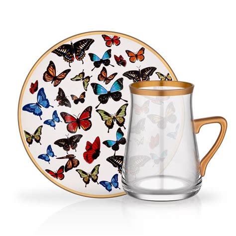 Glore Tarabya Kulplu Çay St 6lı Butterfly Satın Al Nusnus