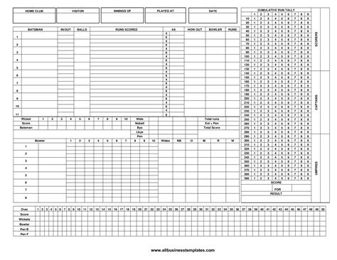 Printable Cricket Scoreboard - Looking for a Printable Cricket