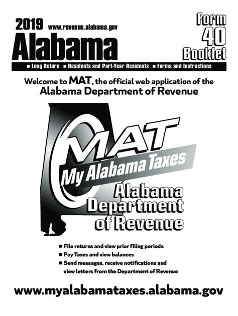 Alabama 40 Instructions 2019 2024 Form Fill Out And Sign Printable