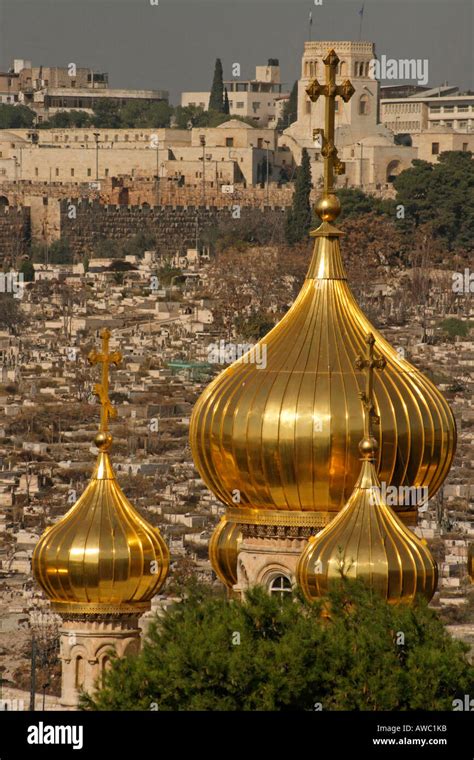 Jerusalem Israel The Golden Onion Domes Of The Russian Orthodox Church