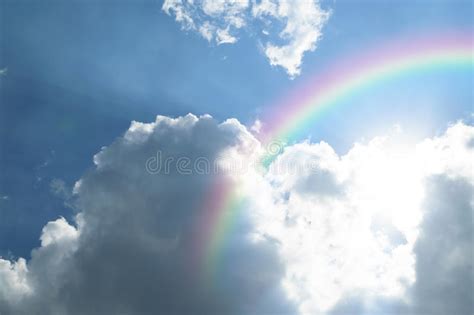 Blue Sky Cloud With Rainbow Stock Photo Image Of Natural Cloudscape