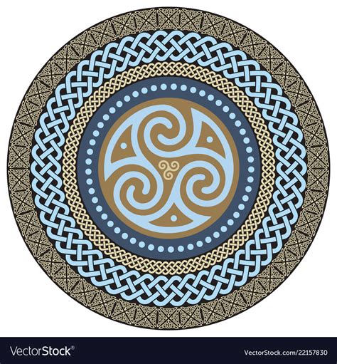 Round Celtic Design Ancient Celtic Magic Mandala Vector Image