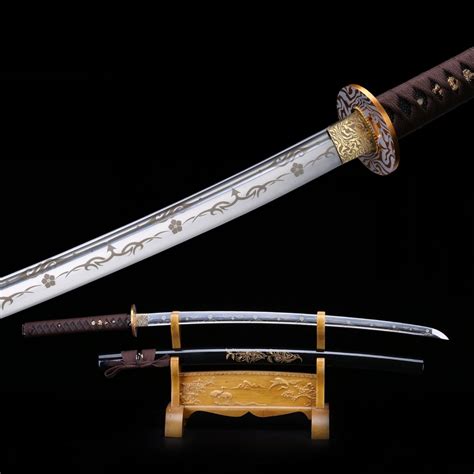 Japanese Katana Sword Handmade Full Tang Sword With Black Scabbard