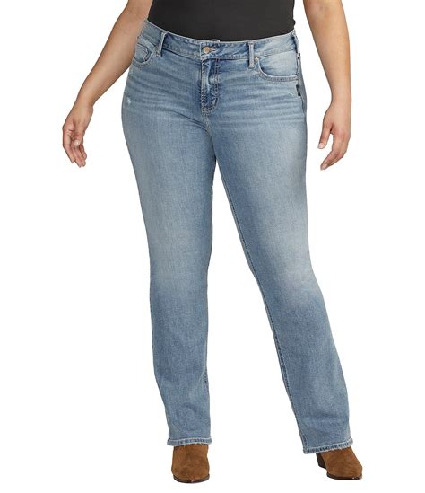 Silver Jeans Co Plus Size Elyse Mid Rise Slim Bootcut Jeans Dillard S