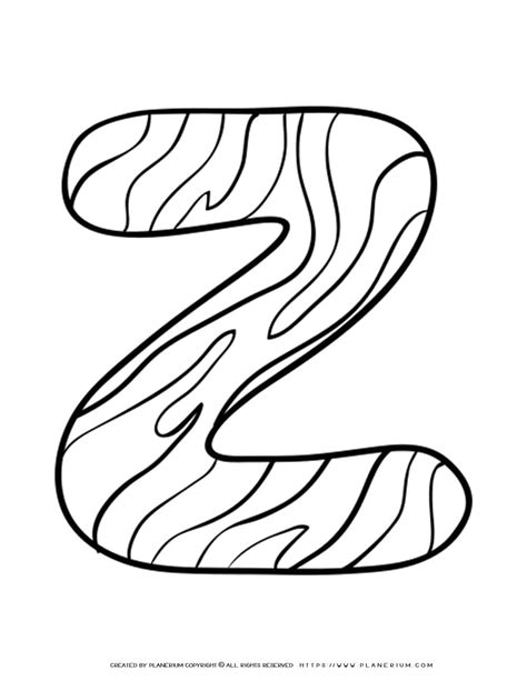 English Alphabet Capital Z With Pattern Coloring Page Planerium