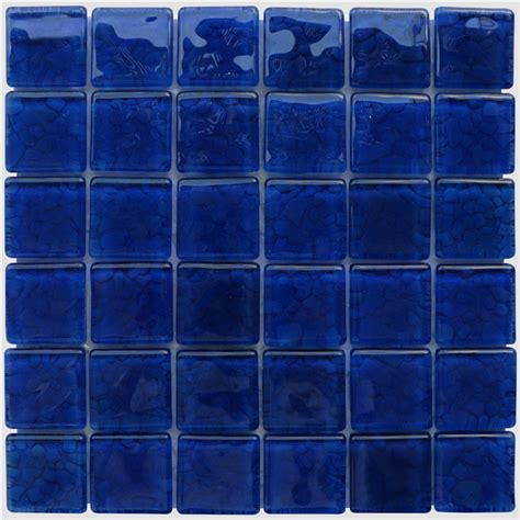 China Bathroom Wall Blue Color Glass Mosaic Tile Manufacturers