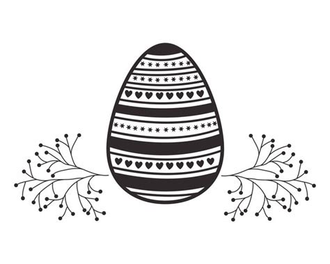 Premium Vector Easter Egg Flowers And Leafs Isolated Icon