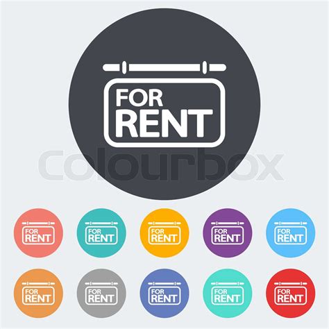 For Rent Single Icon Stock Vector Colourbox