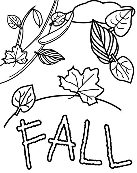 Fall Leaves In Autumn Season Coloring Page Color Luna