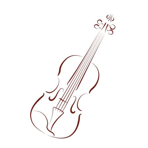 Dibujos Violines Dibujo De Violín Aislado Sobre Fondo Blanco