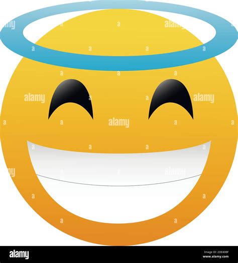 Smiling Face With Angel Halo Emoji Emoticon Stock Vector Image And Art