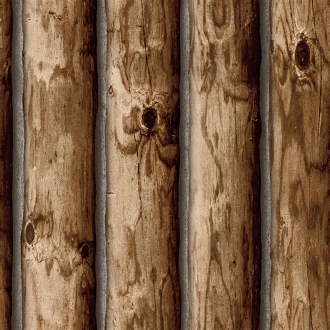 Roommates Brown Cabin Logs Peel And Stick Wallpaper Wood Walmart