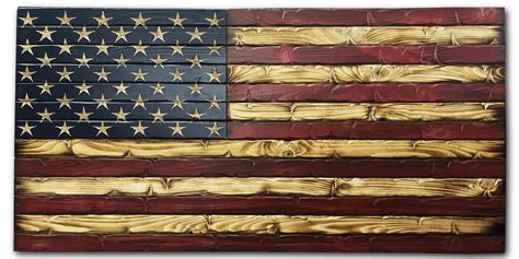Weathered Rustic Glory Handmade Wooden American Flag