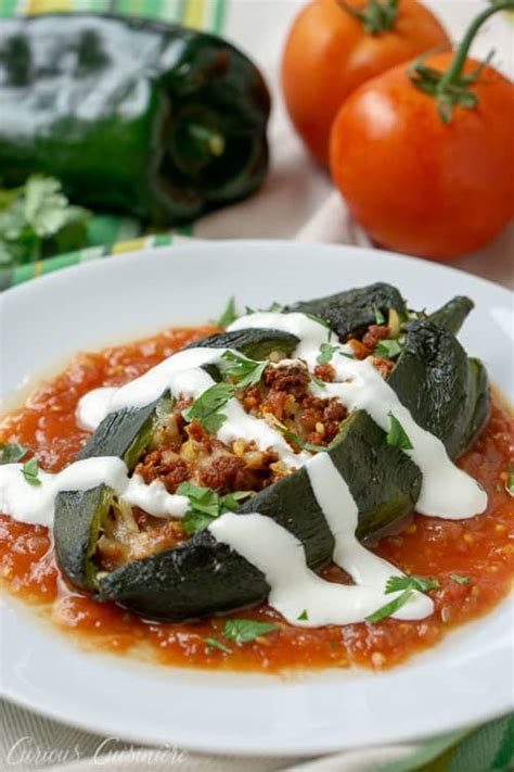Place the chiles in a 9 x 14 baking dish and place on the top shelf of your oven. Baked Chiles Rellenos With Chorizo Recipe • Curious Cuisiniere