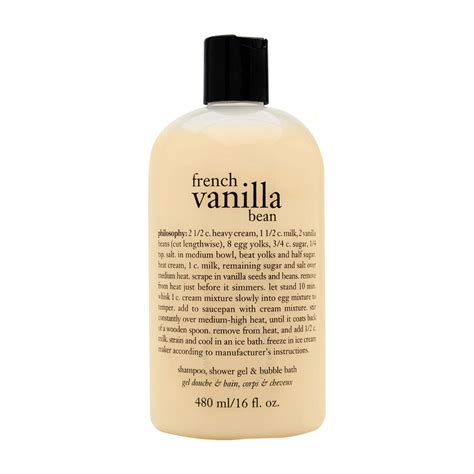 Philosophy French Vanilla Bean Shampoo Shower Gel Bubble Bath Oz