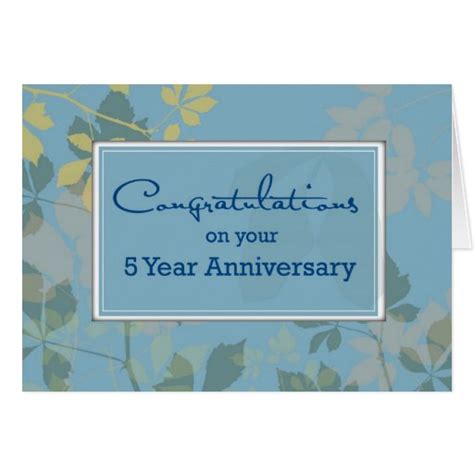 5th Anniversary Cards 5th Anniversary Card Templates Postage