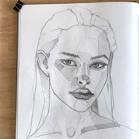Portrait Sketch Of Polina Bright Skizzenkunst Portrait Sketch Of