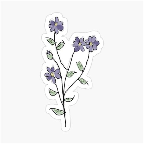 Cute Purple Flowers Sticker For Sale By Doodl3nthusiast Purple