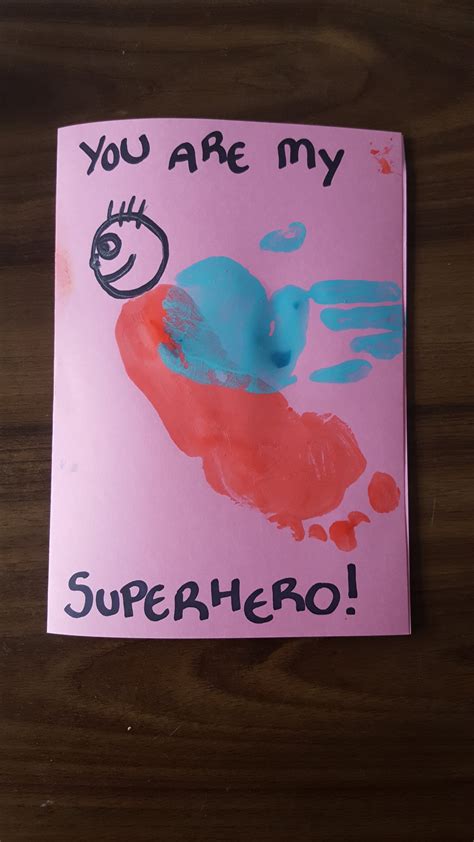 You are my superhero father. Handmade fathers day card craft ideas » Raw Childhood