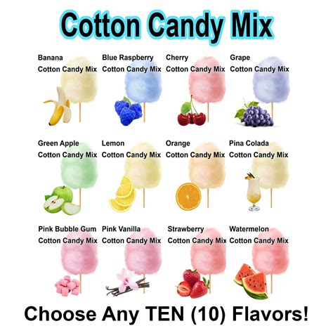 10 Cotton Candy Flavor Mix Sugar Flavoring Flossine Fairy Floss