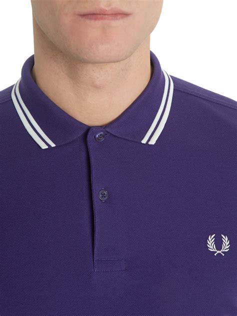 Fred Perry Classic Slim Fit Twin Tipped Polo Shirt In Purple For Men Lyst