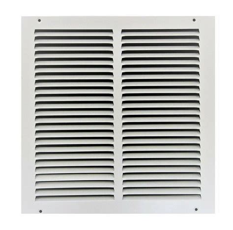 Rubber gasket provides an air tight seal. Air Return Vent Cover Grille 10 x 10 Duct Size White Steel ...