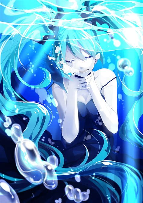 Llorando Molesto Bajo El Agua Hatsune Miku Chicas Anime Anime