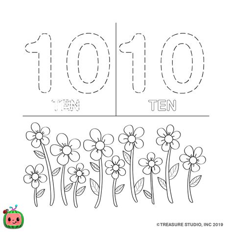 Number 10 Coloring Page