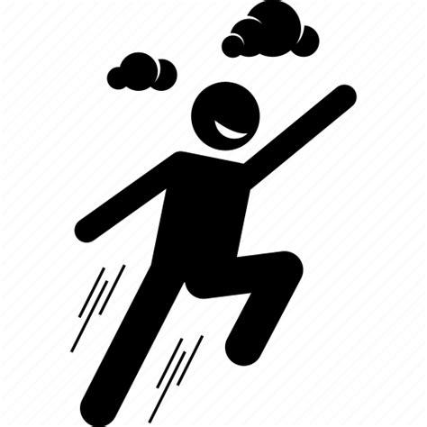 Flying Human Man Person Reaching Sky Sky The Limit Icon