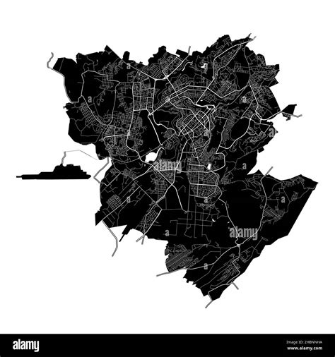 Yerevan Armenia High Resolution Vector Map With City Boundaries And