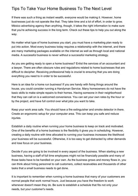 Tips To Take Your Home Business To The Next Levelalpvq.pdf.pdf | DocDroid