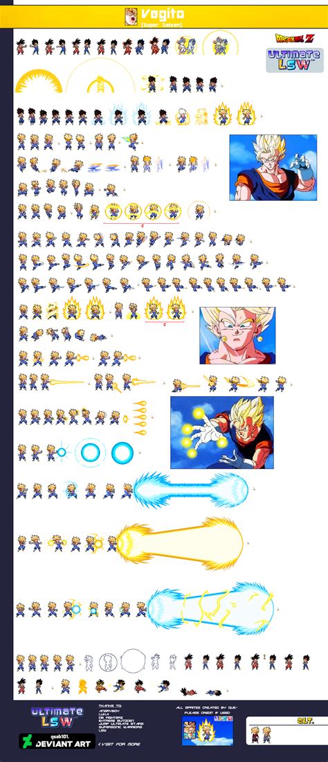 Super Saiyan Vegito Ulsw Sprite Sheet By Songoku0911 On Deviantart