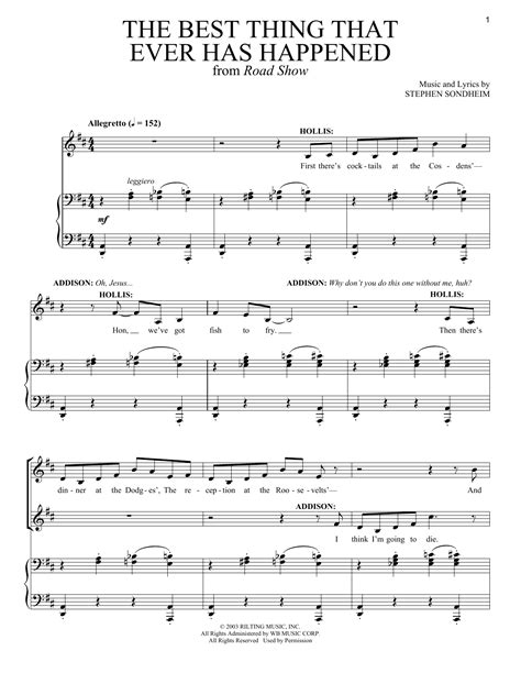 the best thing that ever has happened sheet music stephen sondheim piano and vocal