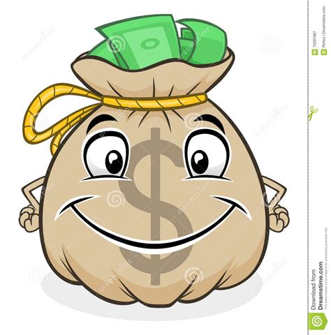 Crazy rich cartoon picture of salmonella having money bags. Cute bag with money stock vector. Illustration of cheerful - 70397967