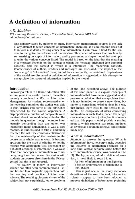 Pdf A Definition Of Information