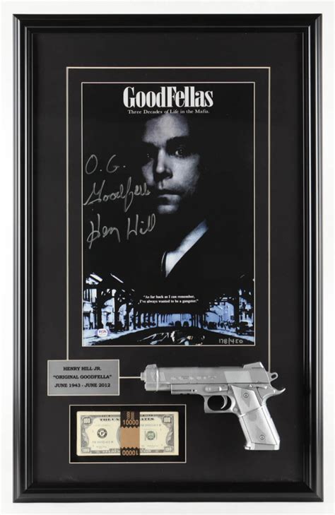 Henry Hill Signed Le Goodfellas 19x30 Custom Framed Movie Poster